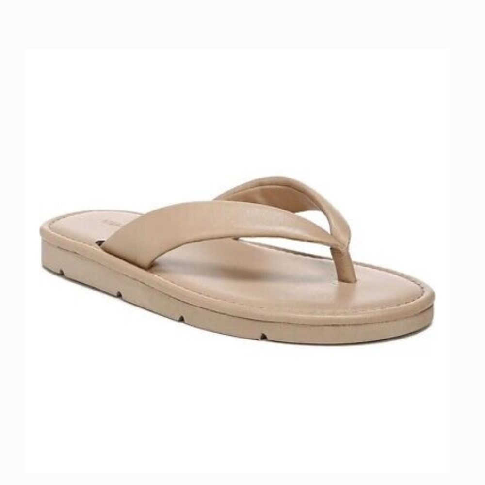 VINCE Olexa Thong Sandals Leather Slides Tan